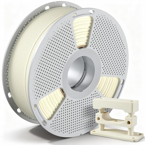 SUNLU ABS-GF 3D Filament 1.75mm 1KG, 10% Glass Fiber Reinforced ABS 3D Printer Filament, Superior Durability, Reliable Load-Bearing, 104°C Heat Resistance, 1KG Spool(2.2lbs), Natural White
