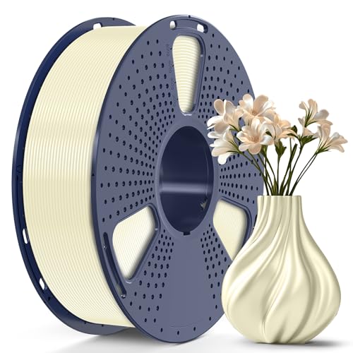 SUNLU TPU-Silk 3D Printer Filament, 98A TPU Filament 1.75mm, Glossy Silk Surface 3D Filament, Flexible 3D Printing Filament, Dimensional Accuracy +/- 0.03mm, 1kg(2.2lbs) Spool, Cream White