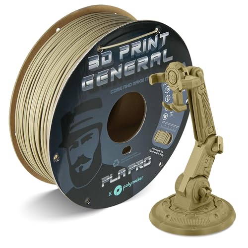 Polymaker PLA PRO Filament 1.75mm 1kg, Tough & High Rigidity 3D Print General Flat Dark Earth 3D Printing Filament 1.75mm, PolyLite PLA PRO High Speed, Print with Most 3D Printers