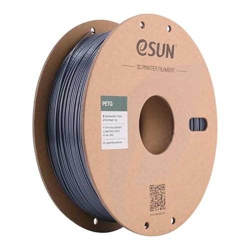 eSUN PETG Filament 1.75mm, 3D Printer Filament PETG, Dimensional Accuracy +/- 0.05mm, 1KG Spool (2.2 LBS) 3D Printing Filament for 3D Printers, Solid Grey