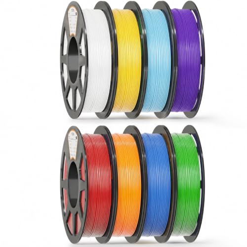 YOOPAI PLA+ Filament 1.75mm, 250g Starter Color Bundle, 8 Rolls