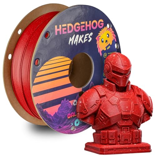 Polymaker Galaxy PLA Filament Hedgehog Makes Galaxy Red 1.75mm 1kg 3D Printer Filament, PolyLite Twinkling 3D Printing Filament