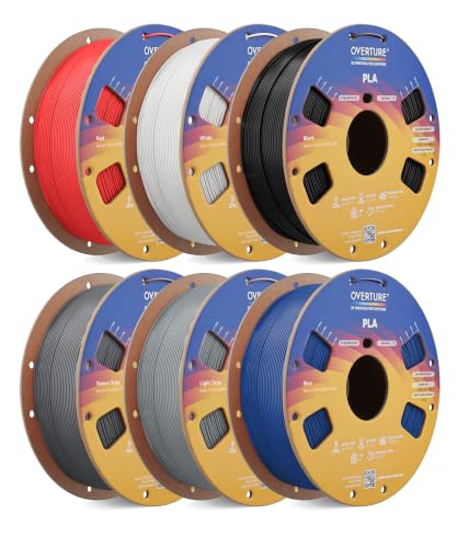 OVERTURE 6KG Bundle PLA Filament 1.75mm, Neatly Wound 3D Printer Filament