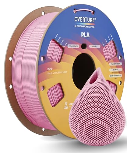 OVERTURE PLA Filament 1.75mm, Neatly Wound 3D Printer Filament 1kg Spool (2.2lbs), Dimensional Accuracy +/- 0.02 mm, Fit Most FDM 3D Printers (Pink)