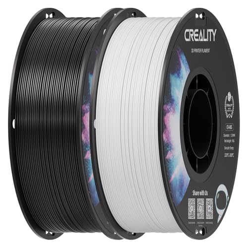 Creality 2 kg Black & White ABS Filament 1.75mm, 3D Printer Filament Bundle, Excellent Resistance, Odorless Non-Toxic, Stability, Tough (Black & White)