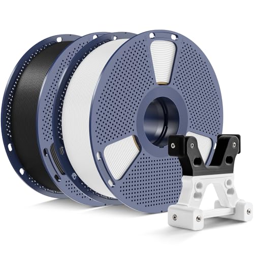 PETG Filament 1.75mm, Ultra Tough, Heat Optimized, Odorless, 2kg(4.4lbs) SUNLU PETG Bundle 3D Printer Filament, Dimensional Accuracy +/- 0.02mm, Black+White