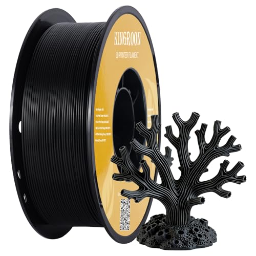 Kingroon Black PLA Filament 1.75mm 3D Printer Filament Pla Filament 1kg Filament Dimensional Accuracy +/- 0.03mm, Fit Most FDM Printer