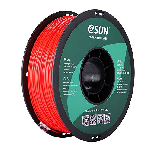 eSUN PLA PRO (PLA+) 3D Printer Filament, Dimensional Accuracy +/- 0.03mm, 1kg Spool, 1.75mm, Red, (Pantone 485C)