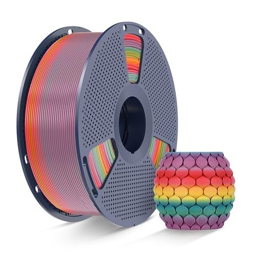 SUNLU Rainbow PLA Filament 1.75mm, Multicolor Gradient 3D Printer Filament, Neatly Wound 3D Printing Filament, Dimensional Accuracy +/-0.02mm, 1KG Spool(2.2 lbs), Rainbow PLA 01