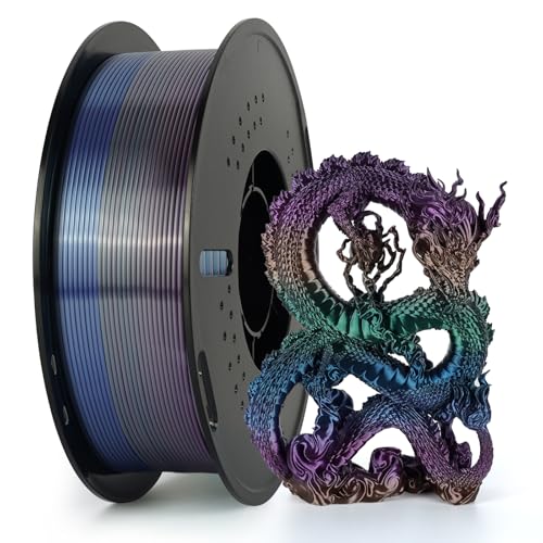 Kingroon Silk PLA Filament 1.75mm Rainbow Color Changing Filament 3D Printer Filament 1kg Dimensional Accuracy ±0.02mm,Fit Most 3D Printer(Universe)