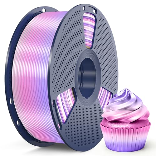SUNLU Silk Rainbow PLA Filament 1.75mm, Multicolor Gradient 3D Filament, Neatly Wound Shiny Silk 3D Printer Filament, Dimensional Accuracy +/-0.02mm, 1KG Spool(2.2 lbs), Rainbow Silk 03