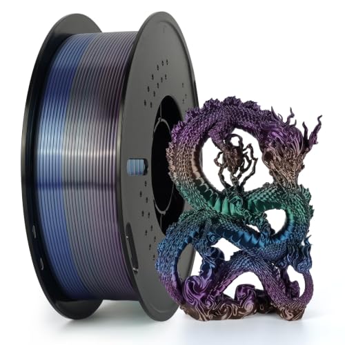 Kingroon Silk PLA Filament 1.75mm Rainbow Color Changing Filament 3D Printer Filament 1kg Dimensional Accuracy ±0.02mm,Fit Most 3D Printer(Universe)