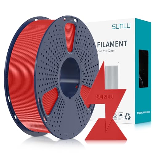 SUNLU High Speed 1.75mm PLA Filament, 1KG Red, 30-600mm/s Print Range, 1KG