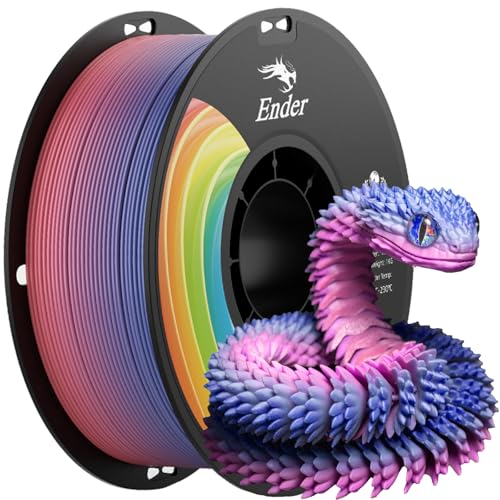 Creality 3D Printer Filament 1.75mm, Rainbow Upgrade PLA+ Filament Strong Toughness No-Tangling Vacuum Packaging 3D Printing Filament Fit Most 3D Printers, 1kg Spool, Accuracy +/- 0.02mm, Multi-Color