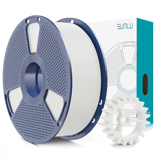 SUNLU PLA+2.0 3D Printer Filament, Upgrade PLA+ Filament 1.75mm, Tougher and Stronger, Neatly Wound PLA Plus Filament, Dimensional Accuracy +/-0.02mm, 1KG Spool(2.2lbs), White
