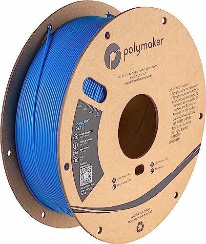 Polymaker PolyLite 3D Printer PETG Filament Electric Blue 1.75mm 1kg, Legacy PETG Formula, Reliable Everyday Filament, Strong Layer Bonding, Compatible with Most 3D Printers