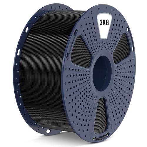 SUNLU High Speed PLA Filament 1.75mm, 3kg（6.6lbs） Large Spool PLA Filament for Big Project, High Flow Speedy 3D Printer PLA Filament, Fast Printing, Dimensional Accuracy +/- 0.02mm, 3KG-1 Pack, Black