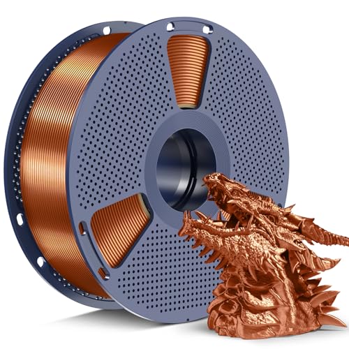 SUNLU Silk PLA+ Filament 1.75mm Bronze Color, Chrome Like Gloss Finish, Smooth Silk Texture, Upgraded Formula for Stable Printing, 1kg(2.2lbs) PLA Plus 3D Printer Filament, Copper
