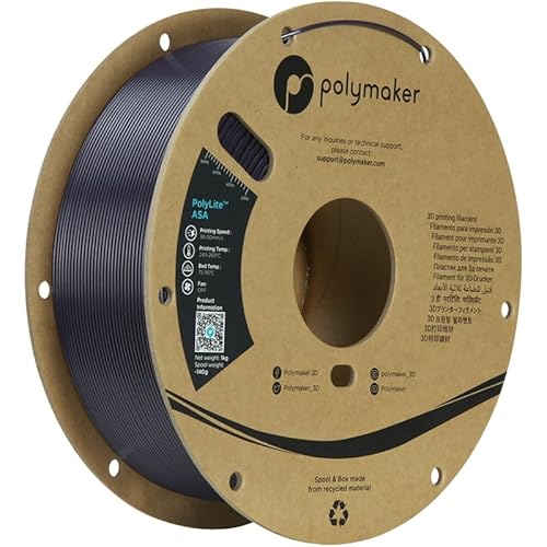 Polymaker ASA Filament 1.75mm Dark Purple, 1kg ASA 3D Printing Filament, Heat & Weather Resistant - ASA 3D Printer Filament Perfect for Printing Outdoor Functional Parts