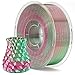 ELEGOO Silk PLA 3D Printer Filament 1.75mm Dual Color Green Red 1KG, Shiny Multicolor 3D Printing Filament Accuracy +/- 0.05mm, 1kg Spool(2.2lbs) Fits for Most FDM 3D Printers