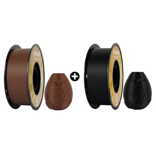 Kingroon Matte PLA Filament 1.75mm 3D Printer Filament Matte Filament 1kg Dimensional Accuracy +/- 0.02 mm (Matte Night Brown&Matte Black)