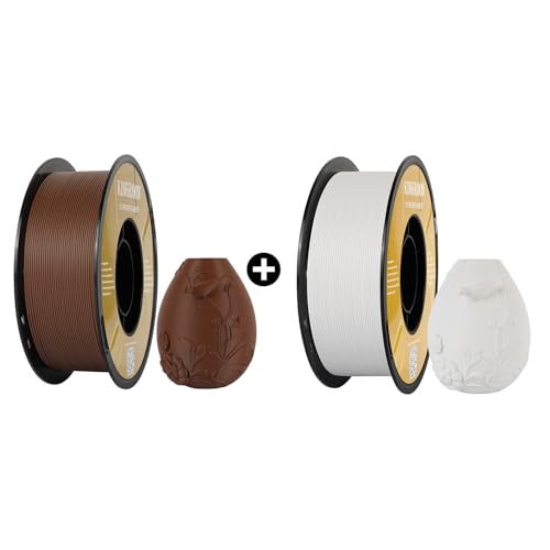 Kingroon Matte PLA Filament 1.75mm 3D Printer Filament Matte Filament 1kg Dimensional Accuracy +/- 0.02 mm (Matte Night Brown&Matte White)