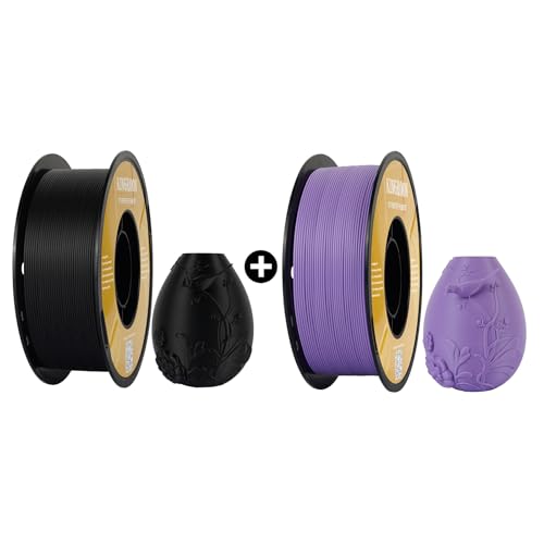 Kingroon Matte PLA Filament 1.75mm 3D Printer Filament Matte Filament 1kg Dimensional Accuracy +/- 0.02 mm (Matte Black&Matte Purple)