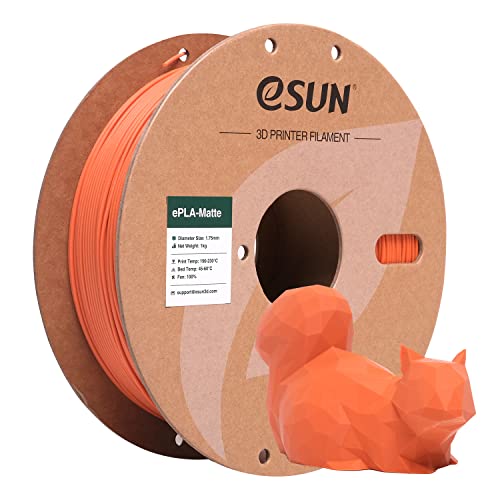 eSUN Matte PLA Filament 1.75mm, Matte 3D Printer PLA Filament, 1KG Spool 3D Printing Filament for 3D Printers, Tangerine