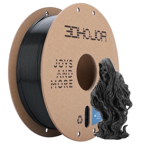 3DHoJor PLA Filament 1.75mm Black,3D Printing Filament,1kg Cardboard Spool (2.2lbs), Fit Most FDM 3D Printer,Dimensional Accuracy +/- 0.03 mm,Vacuum Packaging, No Brittle Filaments