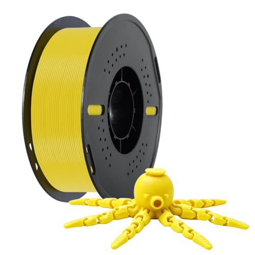Kingroon PLA 3D Printer Filament, Dimensional Accuracy +/- 0.02 mm, 1 kg Spool(2.2lbs), 1.75 mm,Yellow