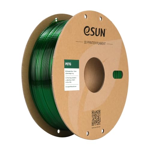eSUN PETG Filament 1.75mm, 3D Printer Filament PETG, Dimensional Accuracy +/- 0.05mm, 1KG Spool (2.2 LBS) 3D Printing Filament for 3D Printers, Green