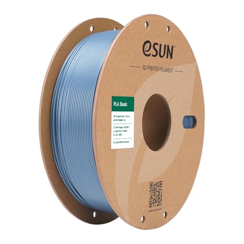 eSUN PLA Basic Filament 1.75mm, 3D Printer Filament High Speed PLA for Fast Printing, 1KG Spool (2.2 LBS) 3D Printing Filament for High Speed 3D Printers, Light Grey