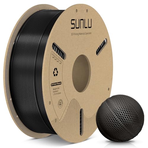 SUNLU TPU Filament 1.75mm, 3D Printer Filament 1.75mm ±0.03mm, Fit Most FDM 3D Printer, 1KG Cardboard Spool. (Black)