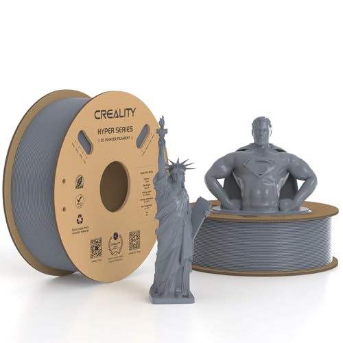 Creality Hyper PLA Filament 1.75mm Grey & Grey 2KG, 30-600mm/s Rapid High Speed PLA 3D Printer Filament, 2 Pack 1kg Spool(2.2lbs) PLA, Dimensional Accuracy +/-0.02mm, Fit Most FDM 3D Printer