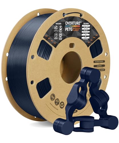 OVERTURE PETG 3D Printer Filament 1.75mm, Neatly Wound Durable PETG 1kg Spool (2.2lbs), Strong Toughness Filament, Dimensional Accuracy +/- 0.02mm, Fit Most FDM Printers (Sparkle Blue)