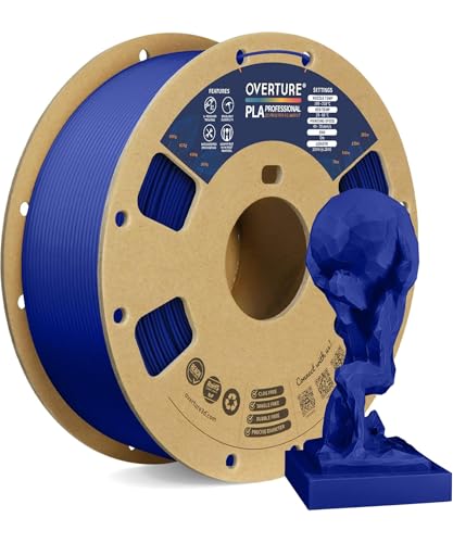 OVERTURE PLA Plus (PLA+) Filament 1.75mm, Stronger & More Durable, Professional Toughness 3D Printer Filament 1kg (2.2lbs), High Precision +/- 0.02mm, Tangle-Free (Dark Blue)
