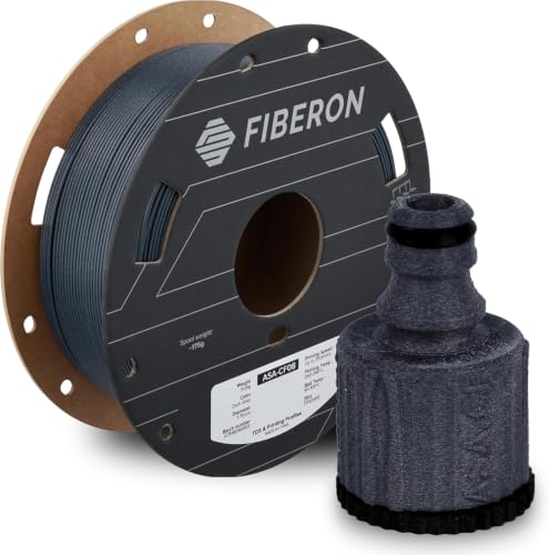 Polymaker Fiberon ASA-CF08 Carbon Fiber ASA Filament 1.75mm, Dark Grey, 0.5kg