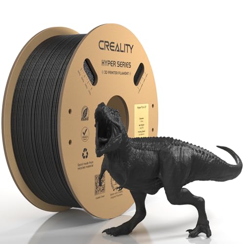 Official Creality Hyper PLA-CF (Carbon Fiber) Filament 1.75mm, High Speed PLA-CF 30-300mm/s 3D Printer Filament, Dimensional Accuracy +/-0.02mm, Fit Most FDM 3D Printers,1KG(2.2lbs) Spool Black