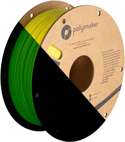 Polymaker PolyLite Luminous PLA Filament, Luminous Yellow 1.75mm 3D Printing PLA Filament 1kg, Dimensional Accuracy +/- 0.03mm, Compatible with Most 3D Printer