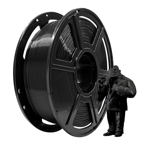 FLASHFORGE PLA Filament 1.75mm, 3D Printer Filament 1kg (2.2lbs) Spool, Dimensional Accuracy +/- 0.02mm, 3D Printing Filament Easy to Use and Fits for Most FDM 3D Printers (Black)