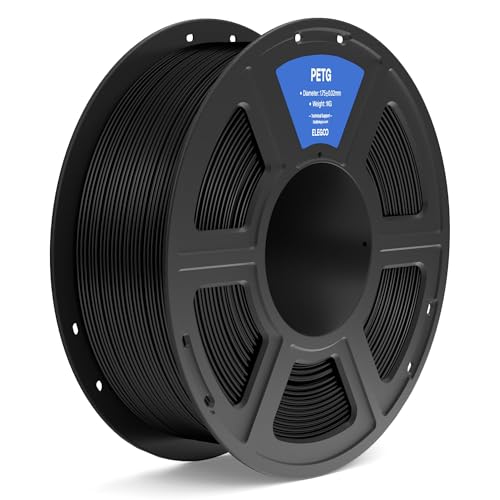 ELEGOO PETG Filament 1.75mm Black 1KG, 3D Printer Filament Dimensional Accuracy +/- 0.02 mm, 1kg Spool(2.2lbs) Fits for Most FDM 3D Printers