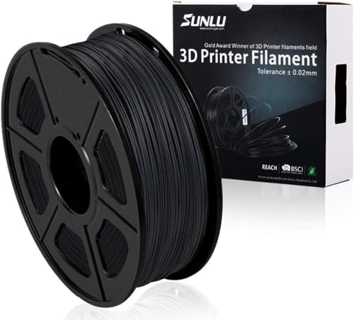 3D Printer Filament Carbon Fiber PLA, SUNLU Strong and Lightweight Carbon Fiber PLA Filament 1.75mm Dimensional Accuracy +/- 0.02 mm, Neatly Wound 3D Printing Filament, 1kg Spool, 300 Meters, Black