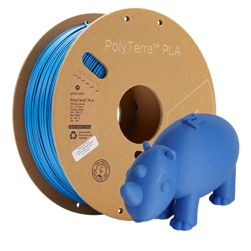 Polymaker Matte PLA Filament Sapphire Blue 1.75mm 1kg 3D Printing Filament, PolyTerra 3D Printer PLA Filament