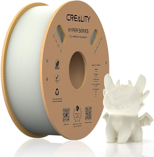 Official Creality Hyper PLA Filament 1.75mm, High Speed PLA 30-600mm/s 3D Printer Filament, Dimensional Accuracy +/-0.02mm, Fit Most FDM 3D Printers,1KG(2.2lbs) Spool White