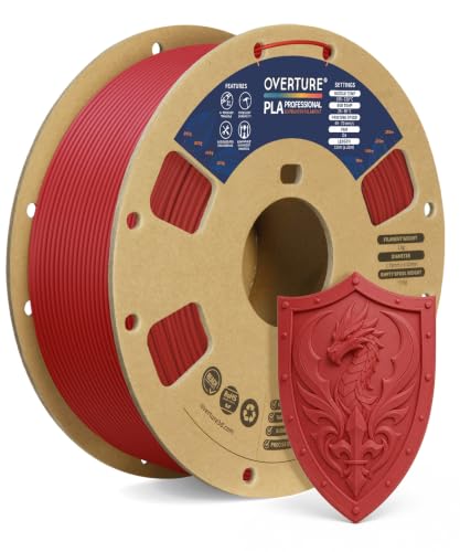 OVERTURE PLA Plus (PLA+) 3D Printer Filament 1.75mm, 1kg Fresh Red