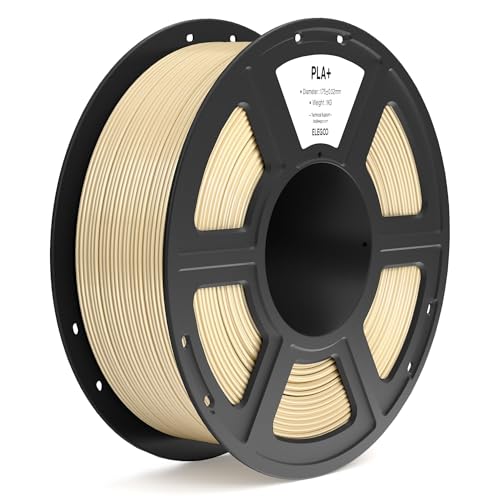 ELEGOO PLA+ Filament 1.75mm Beige 1KG, High Toughness PLA Plus 3D Printer Filament Dimensional Accuracy +/- 0.02mm, 1kg Spool(2.2lbs) Fits for Most FDM 3D Printers