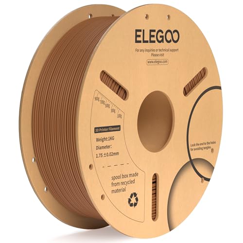 ELEGOO PLA Plus Filament 1.75mm Brown 1KG, PLA+ Tougher and Stronger 3D Printer Filament Dimensional Accuracy +/- 0.02mm, 1kg Spool(2.2lbs) Fits for Most FDM 3D Printers