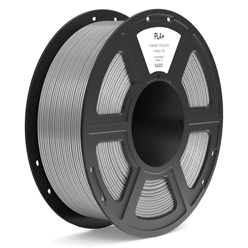ELEGOO PLA+ Filament 1.75mm Gray 1KG, Tough PLA Plus 3D Printer Filament Dimensional Accuracy +/- 0.02mm, 1kg Spool(2.2lbs) Fits for Most FDM 3D Printers