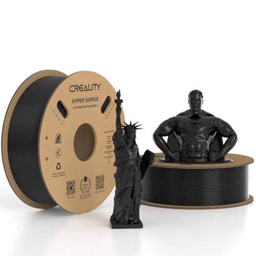Creality Hyper PLA Filament 1.75mm Black 2KG, 30-600mm/s High Speed PLA 3D Printer Filament, 2 Pack 1kg Spool(2.2lbs) PLA, Dimensional Accuracy +/-0.02mm, Fit Most FDM 3D Printer