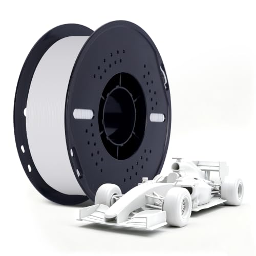 Kingroon High Speed PLA 3D Printer Filament 1.75mm, 3D Printer Rapid Filament for 30-600mm/s Hyper Printing Filament, Dimensional Accuracy +/- 0.03 mm, 1kg Plastic Spool(2.2lbs) (White)